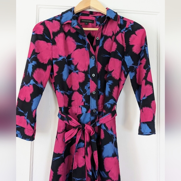 Long floral silk dress - Picture 3 of 4